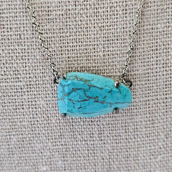 Kendra Scott Rose Isla Veined Turquoise Necklace - Picture 1 of 7